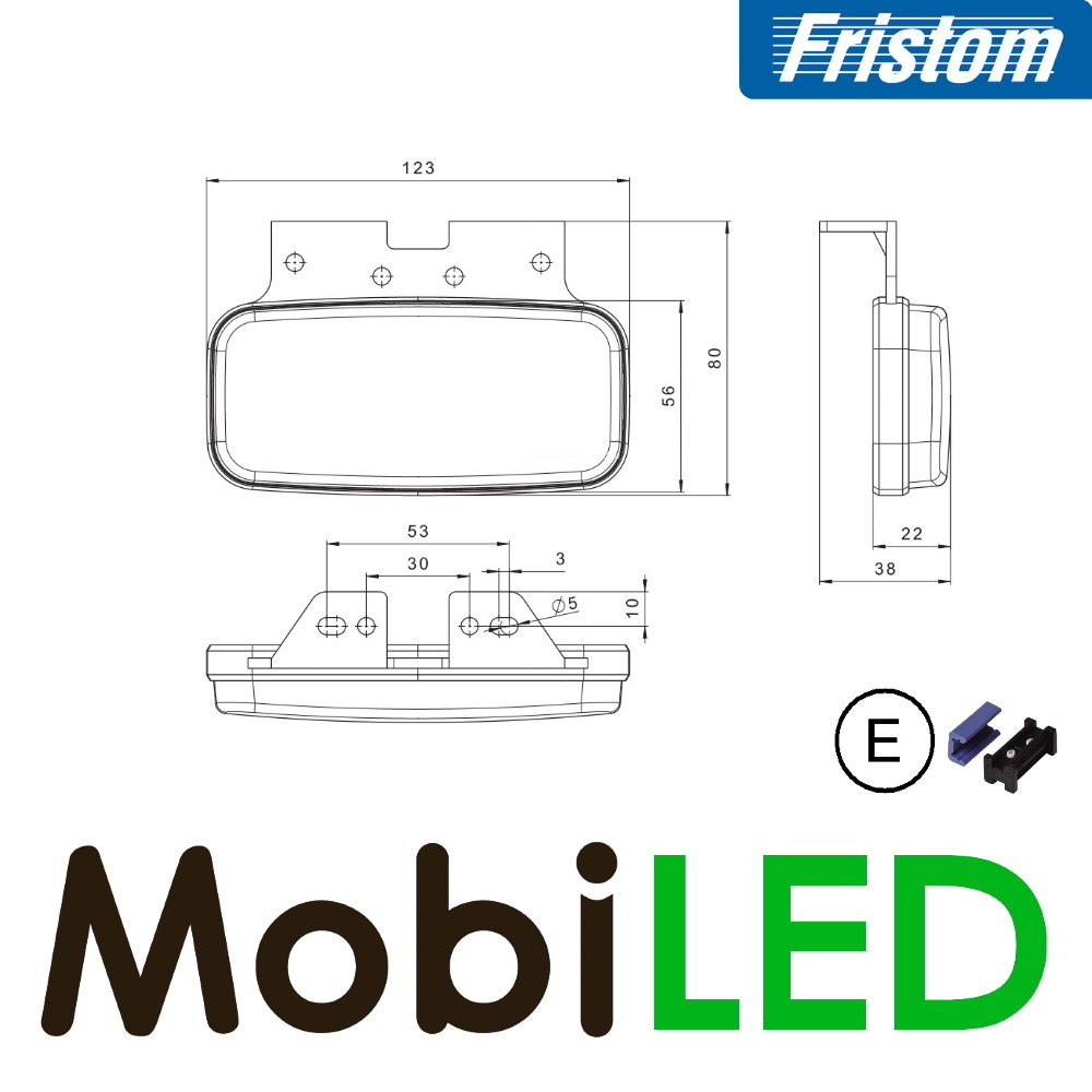 Fristom Fristom Marquage latéral avec des coins arrondis ambre NEON look E-marque