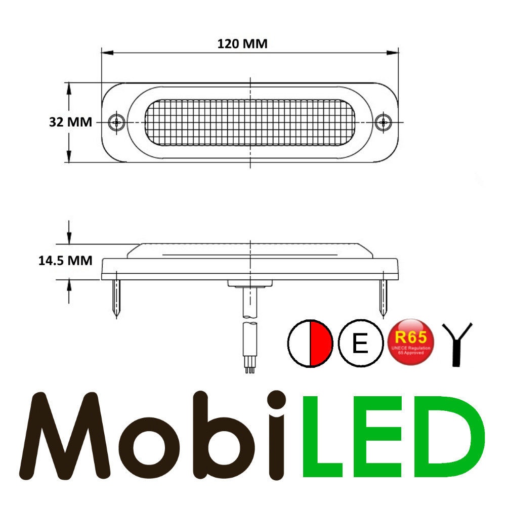 Flasher white/red ultra thin E-mark Flasher white/red ultra thin E-mark