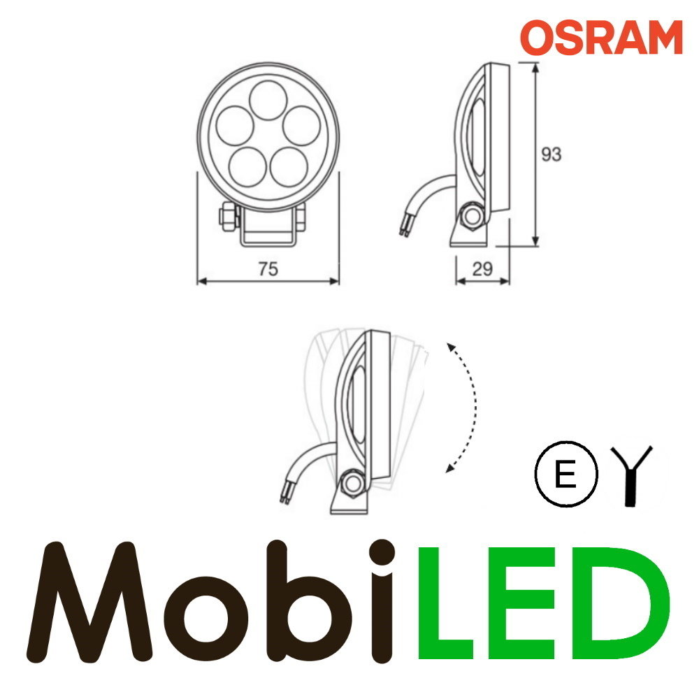 OSRAM VX70-SP Work lamp 8W set round E-mark OSRAM VX70-SP Work lamp 8W set round E-mark
