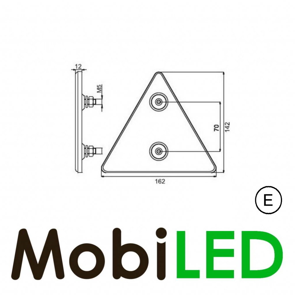 Triangle réflecteur Rouge E-marque (2 pièces)