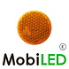 Reflector 8cm round Amber blind mounting E-mark