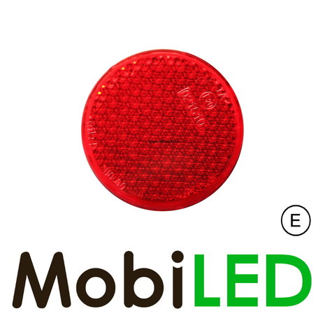 Reflector 8cm round Red blind mounting E-mark Reflector 8cm round Red blind mounting E-mark