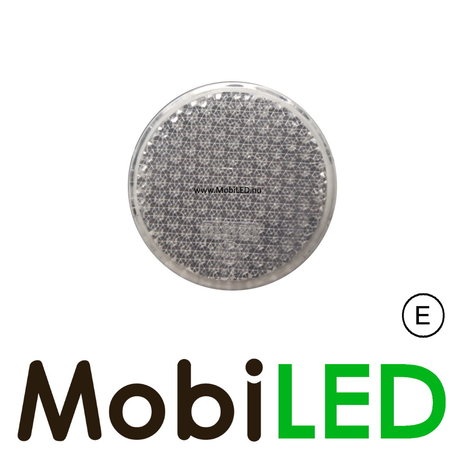 Reflector 6cm round White self-adhesive E-mark Reflector 6cm round White self-adhesive E-mark