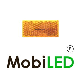 Reflector self-adhesive 94mm rectangle Amber E-mark