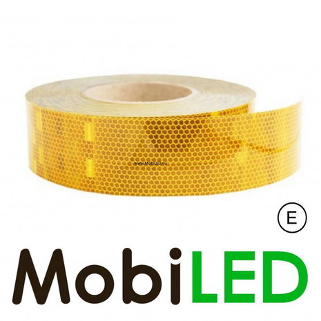 Rouleau 50m Ruban réfléchissant Jaune  E-marque Rouleau 50m Ruban réfléchissant Jaune  E-marque