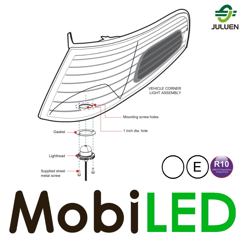 Juluen Set Undercover recessed mounting flashers white Juluen Set Undercover recessed mounting flashers white