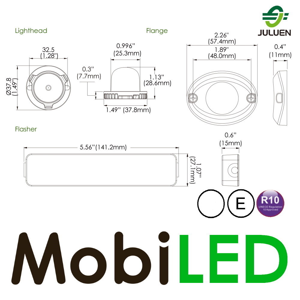 Juluen Set Undercover inbouw flitsers wit