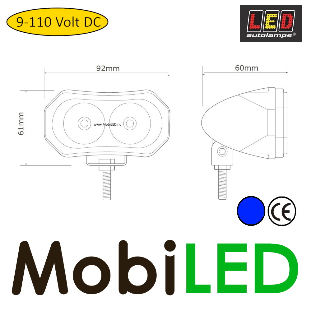 LED autolamps  Blue spot safety LED 10-110 Vdc