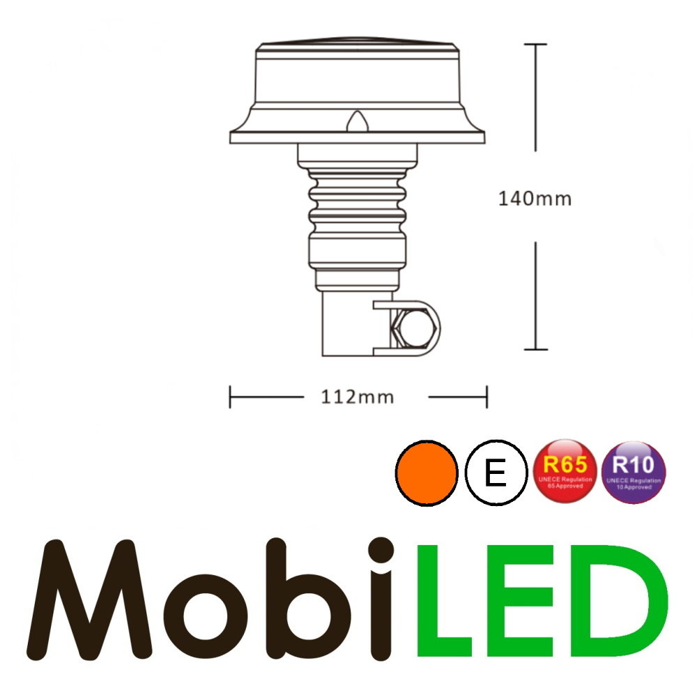 Flash light UFO 27 watts DIN flex plug in Amber E-mark Flash light UFO 27 watts DIN flex plug in Amber E-mark