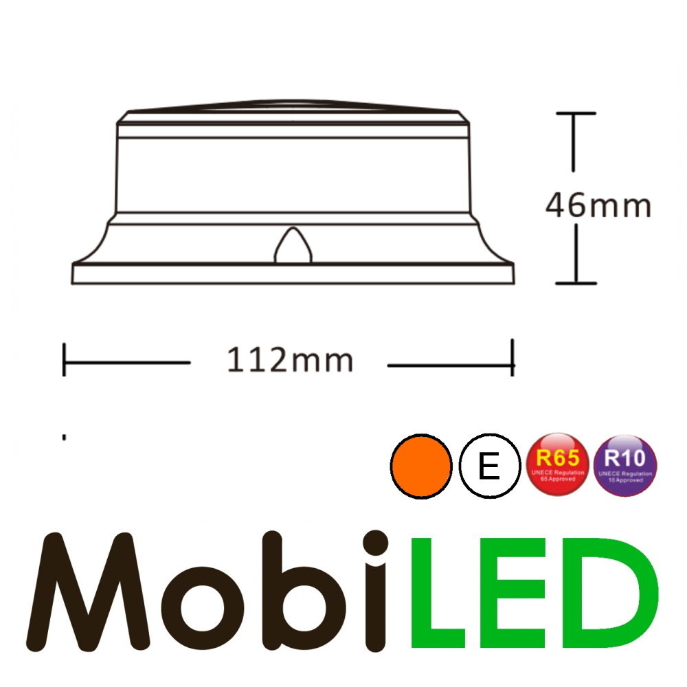 Lampe flash Ambre 27 watts aimant/fixe E-marque Lampe flash Ambre 27 watts aimant/fixe E-marque