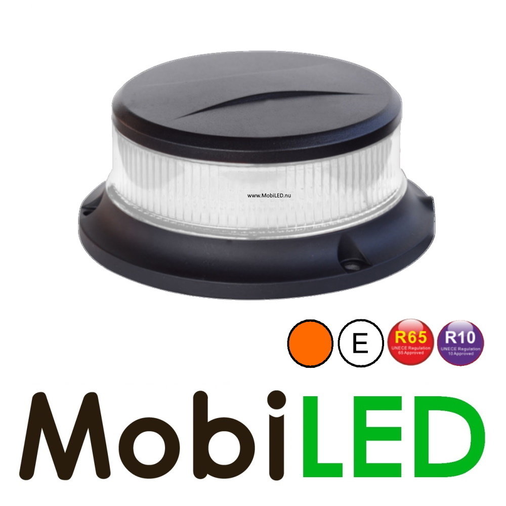 Flash lamp Amber with White lens 27 W magnet/fixed