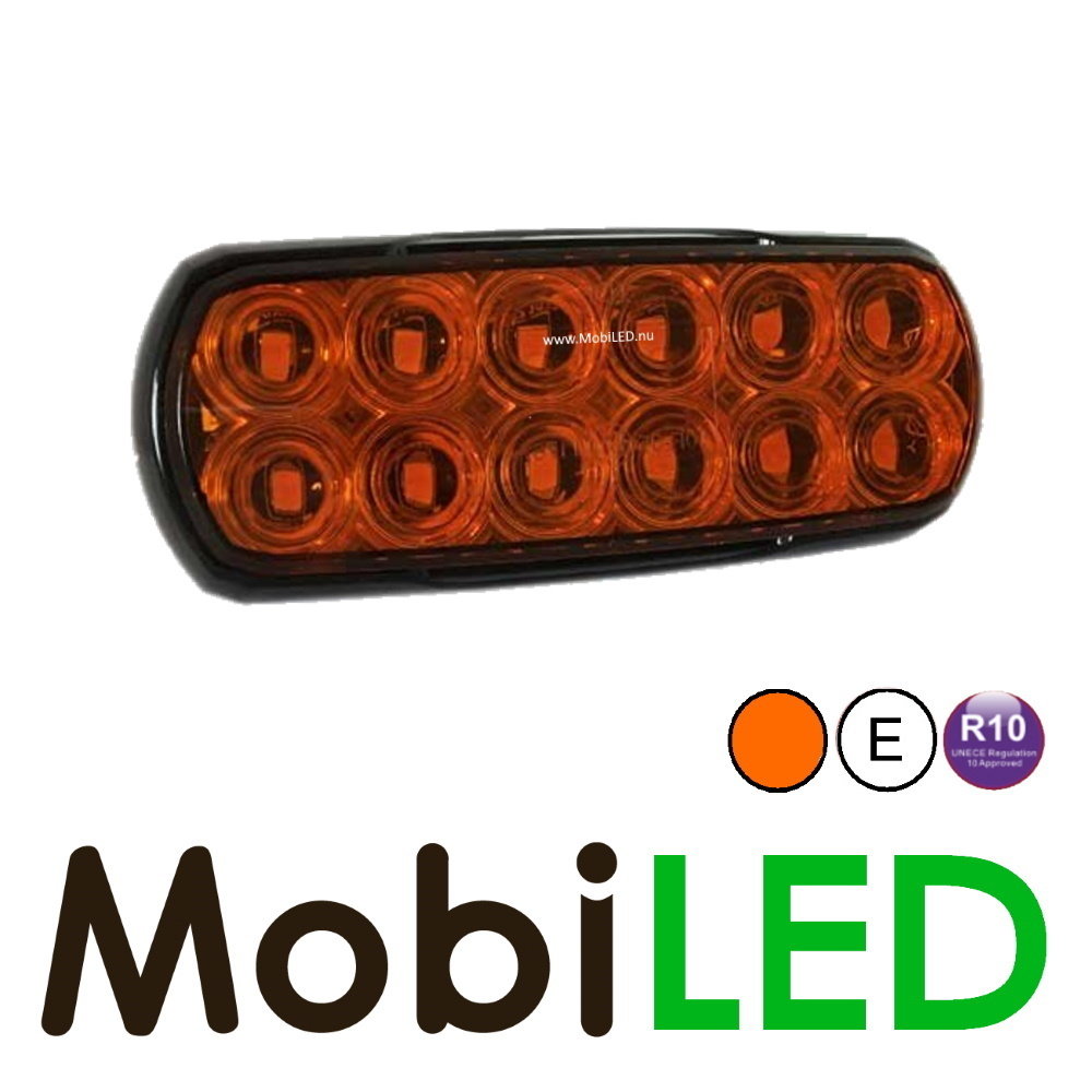 Flitser compact 12 leds amber E-keur Flitser compact 12 leds amber E-keur