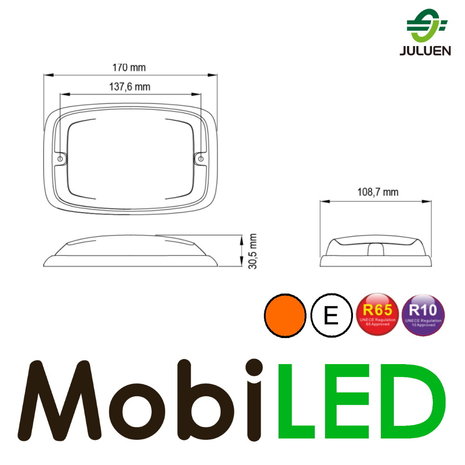 Juluen Clignotant extra large ambre Juluen Clignotant extra large ambre