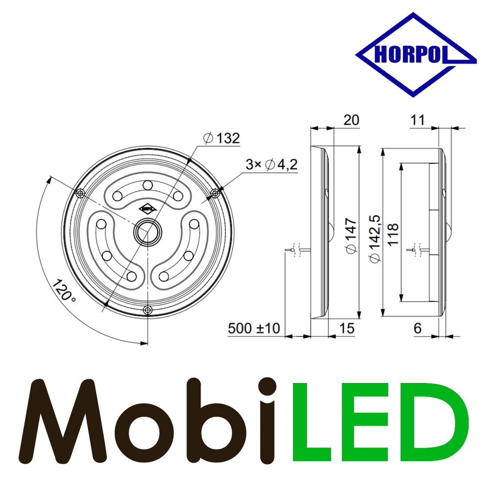 HORPOL Interior lighting round with motion sensor 12-24 volts
