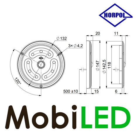 HORPOL Interior lighting round with motion sensor 12-24 volts