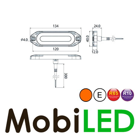Clignotant Halo bord blanc, clignotant ambre