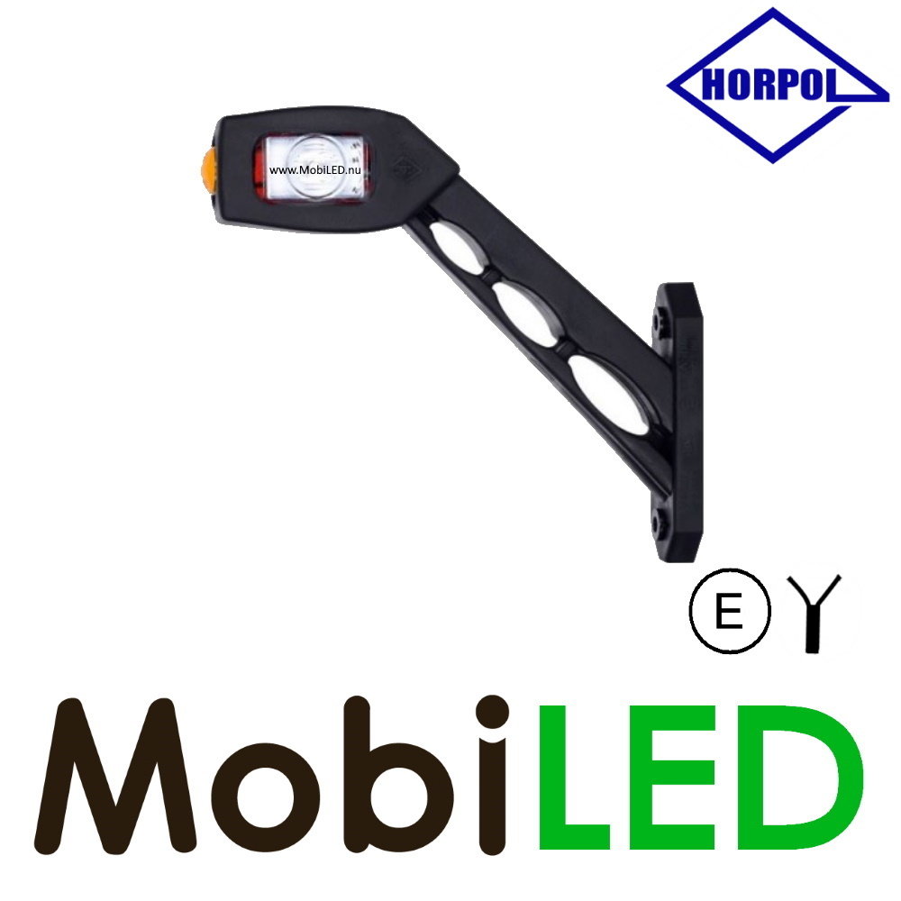 HORPOL Pendellamp vierkant schuin model Rechts rood/amber/wit 12-24 volt E-keur HORPOL Pendellamp vierkant schuin model Rechts rood/amber/wit 12-24 volt E-keur