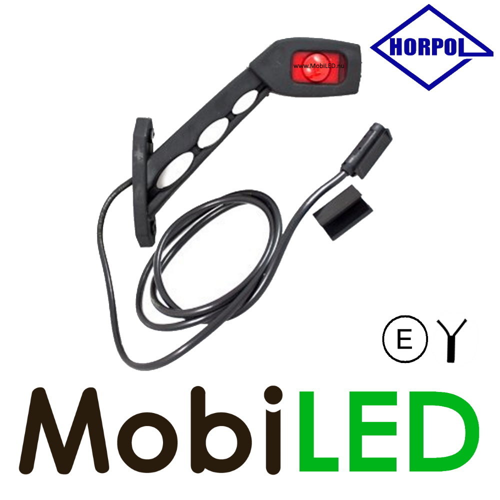 HORPOL Pendellamp met 1,5 m kabel vierkant schuin model Rechts rood/amber/wit 12-24 volt E-keur HORPOL Pendellamp met 1,5 m kabel vierkant schuin model Rechts rood/amber/wit 12-24 volt E-keur