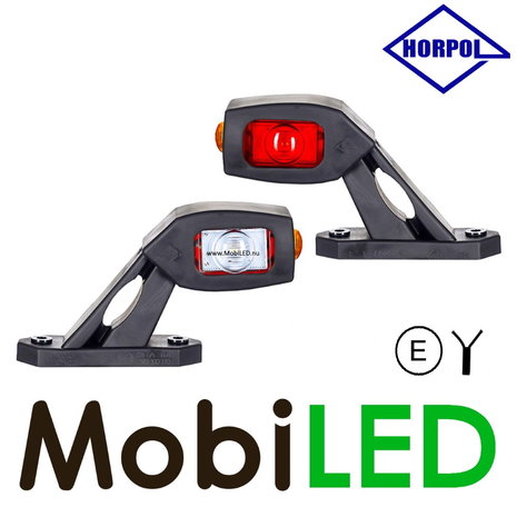 HORPOL Lampe pendentive horizontal modèle oblique Gauche rouge/ambre/blanc 12-24 volts E-mark HORPOL Lampe pendentive horizontal modèle oblique Gauche rouge/ambre/blanc 12-24 volts E-mark