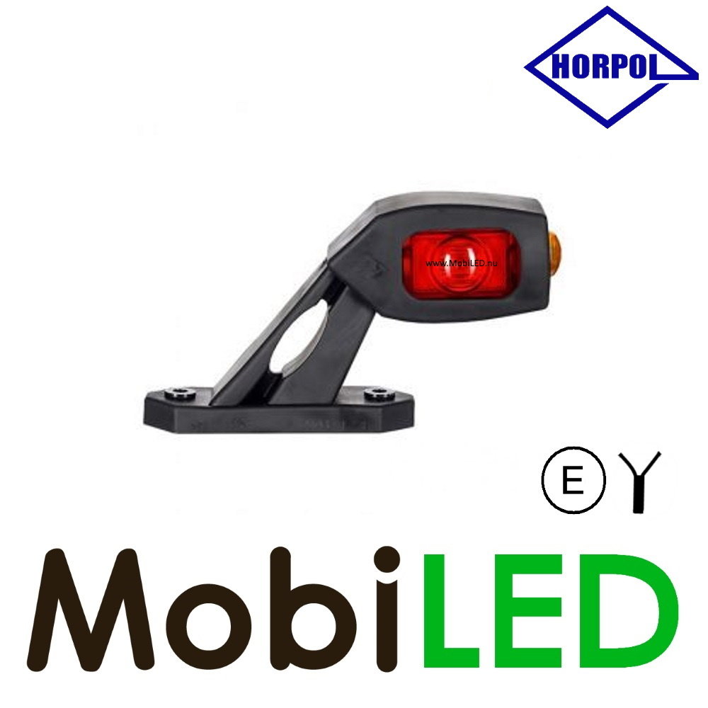 HORPOL Lampe pendentive horizontal modèle oblique  Droite rouge /ambre /blanc 12-24 volts E-mark HORPOL Lampe pendentive horizontal modèle oblique  Droite rouge /ambre /blanc 12-24 volts E-mark