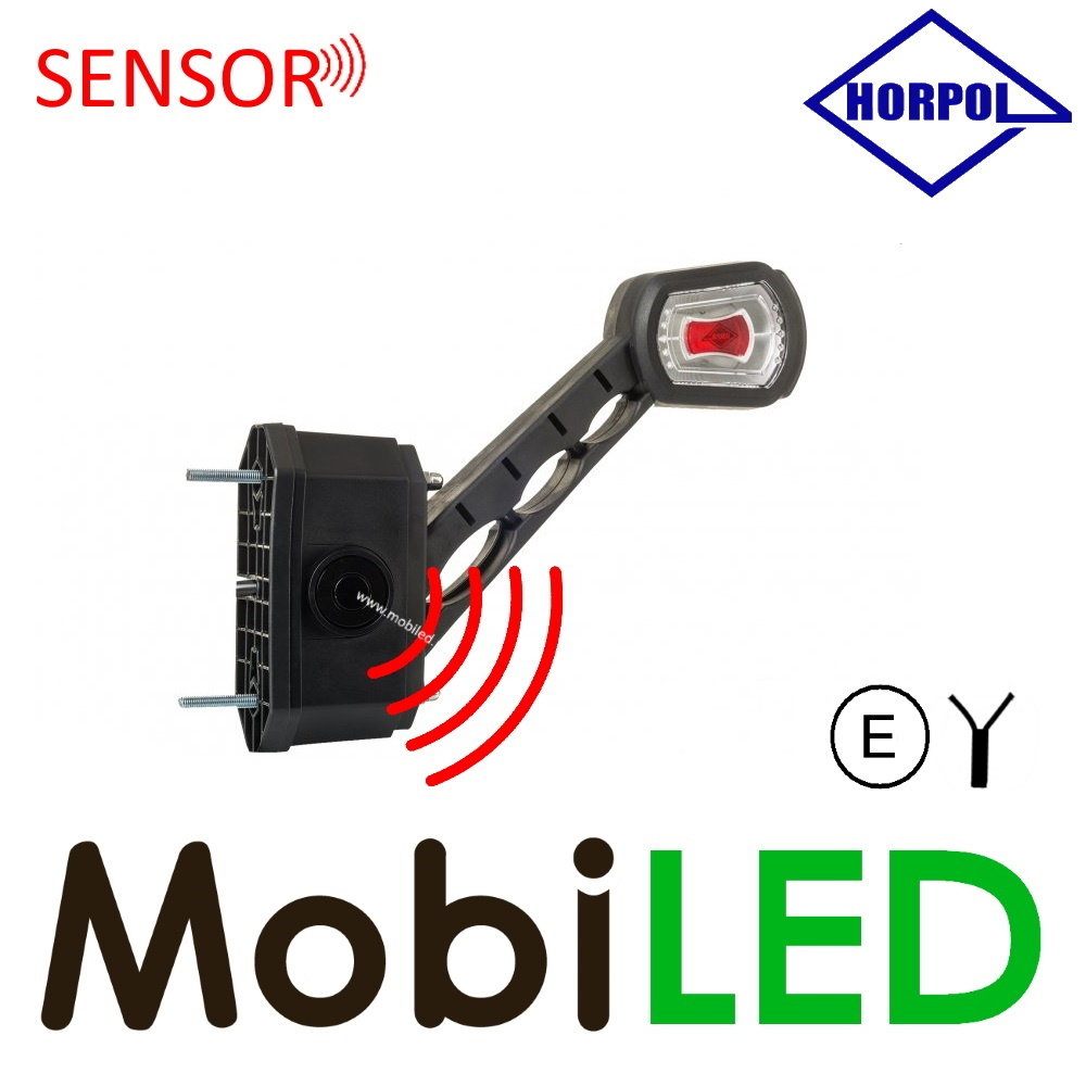 HORPOL Pendellamp schuin model Rechts rood /amber/ wit met sensor 12/24 volt E-keur