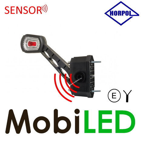 HORPOL Pendellamp schuin model Links rood /amber/ wit met sensor 12/24 volt E-keur HORPOL Pendellamp schuin model Links rood /amber/ wit met sensor 12/24 volt E-keur