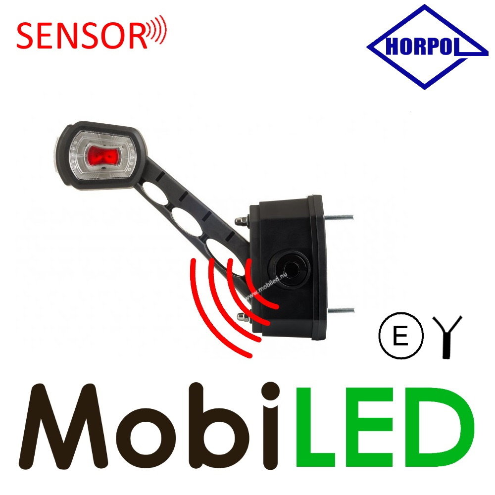 HORPOL Pendellamp schuin model Links rood /amber/ wit met sensor 12/24 volt E-keur HORPOL Pendellamp schuin model Links rood /amber/ wit met sensor 12/24 volt E-keur