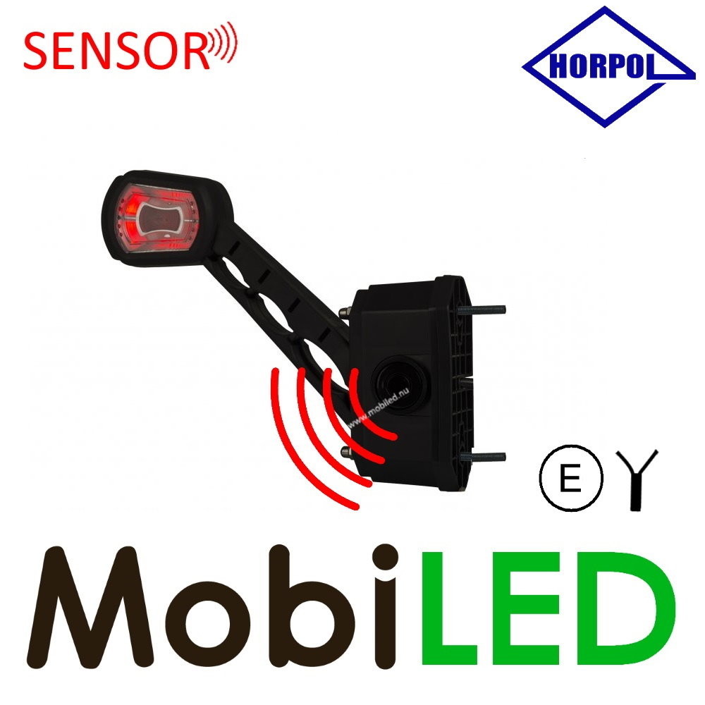HORPOL Pendellamp schuin model Links rood /amber/ wit met sensor 12/24 volt E-keur HORPOL Pendellamp schuin model Links rood /amber/ wit met sensor 12/24 volt E-keur