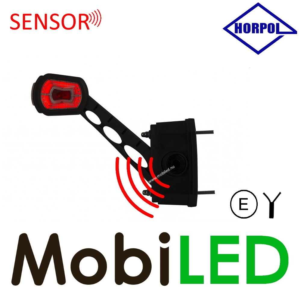 HORPOL Pendellamp schuin model Links rood /amber/ wit met sensor 12/24 volt E-keur HORPOL Pendellamp schuin model Links rood /amber/ wit met sensor 12/24 volt E-keur