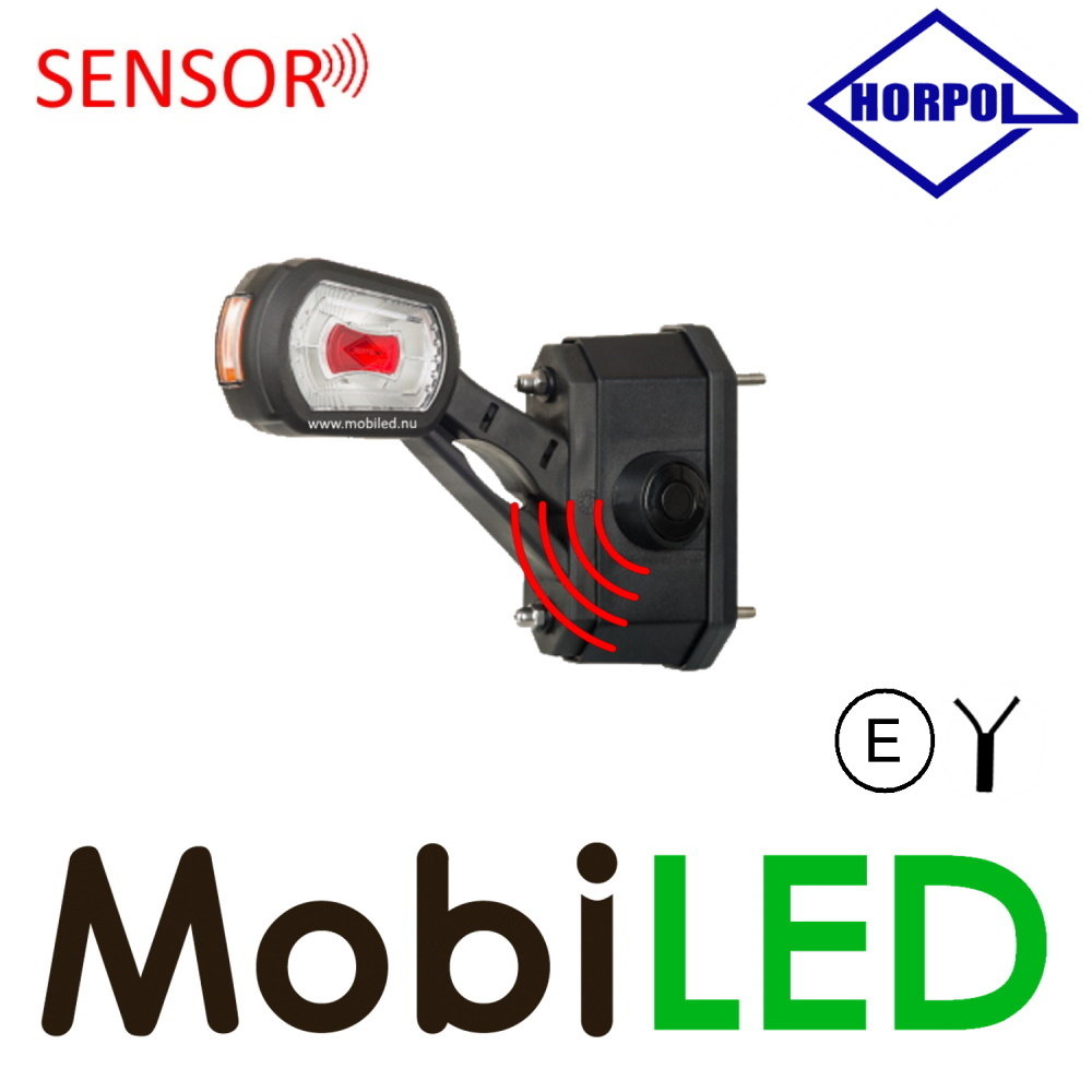 HORPOL Lampe pendentive modèle oblique Gauche rouge/ambre/blanc 12/24 volts E-mark petite avec capteur HORPOL Lampe pendentive modèle oblique Gauche rouge/ambre/blanc 12/24 volts E-mark petite avec capteur