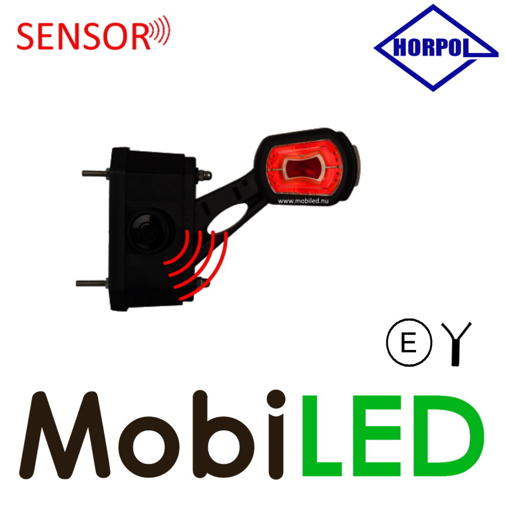 HORPOL Pendellamp schuin model Rechts rood/amber/wit 12/24 volt E-keur klein met sensor