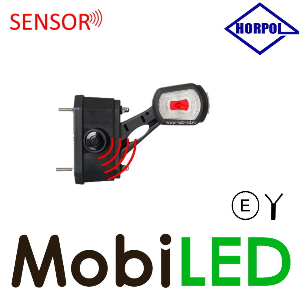 HORPOL Lampe pendentive modèle oblique Droite rouge/ambre/blanc 12/24 volts E-mark petite avec capteur HORPOL Lampe pendentive modèle oblique Droite rouge/ambre/blanc 12/24 volts E-mark petite avec capteur