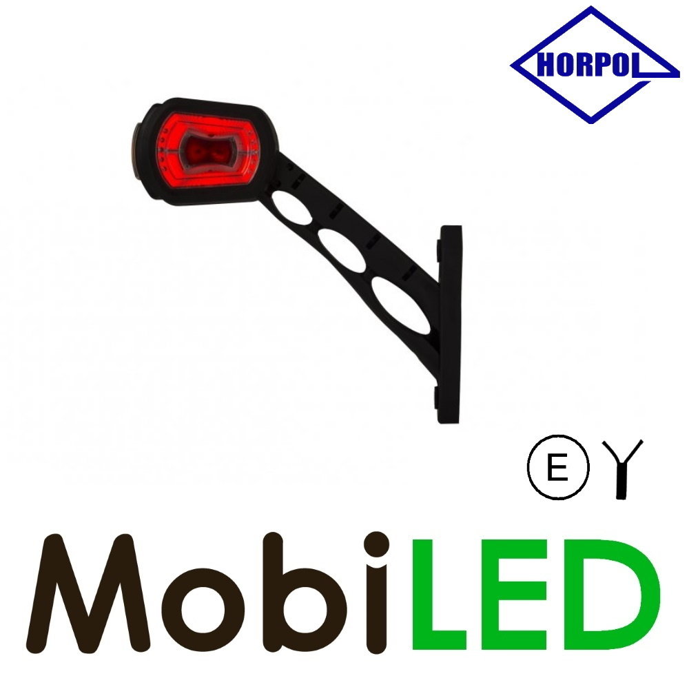 HORPOL Pendellamp schuin model Links  rood /amber/ wit 12/24 volt E-keur