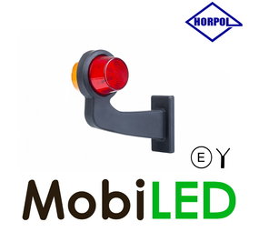 HORPOL LED modèle danois  Gauche courbé rouge/ambre