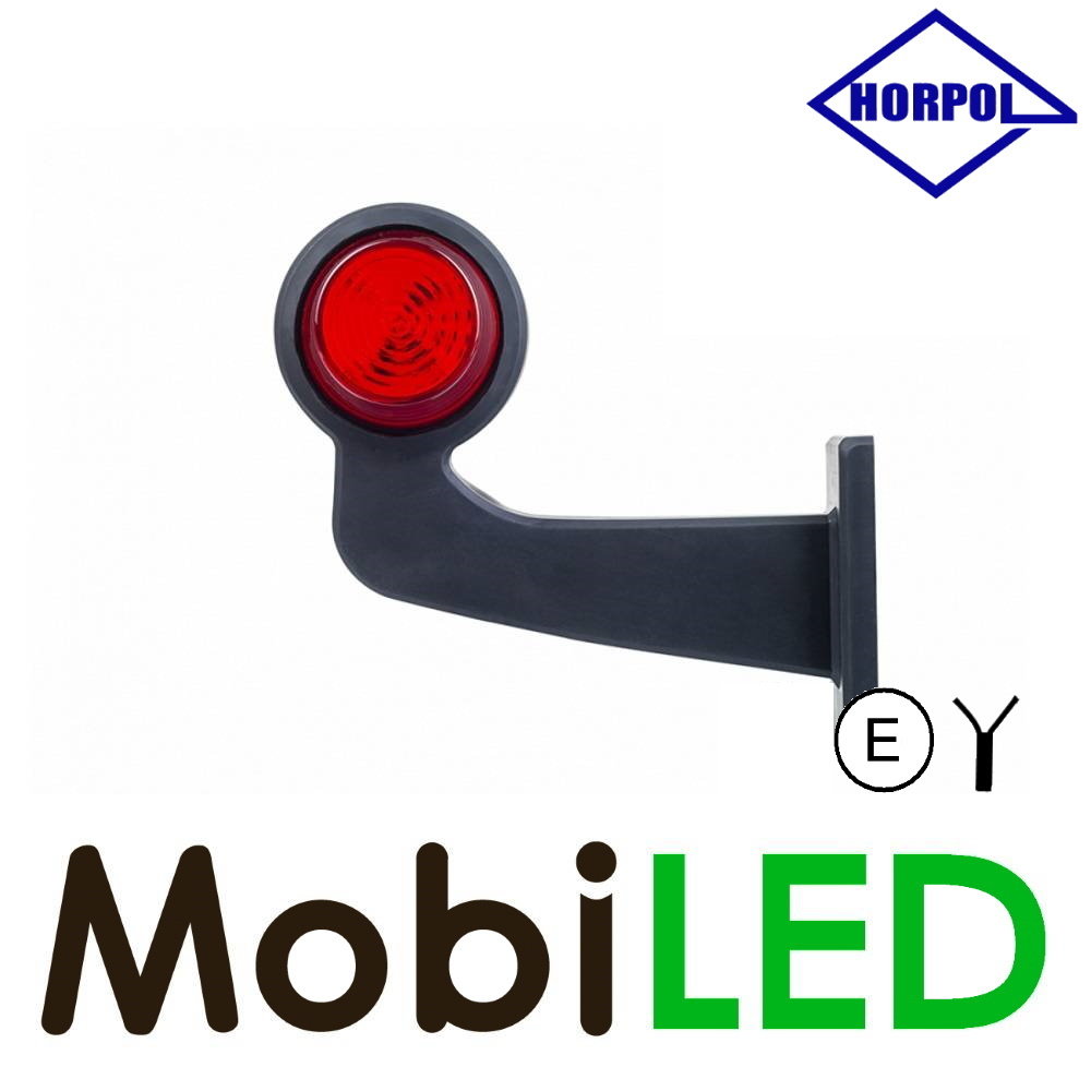 HORPOL LED Lampe de contour modèle danois Gauche courbée rouge/ambre E-mark