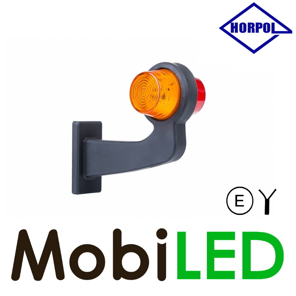 HORPOL LED Outline lamp Danish model Left curved red/amber E-mark
