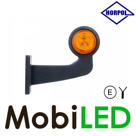 HORPOL LED Lampe de contour modèle danois Gauche courbée rouge/ambre E-mark