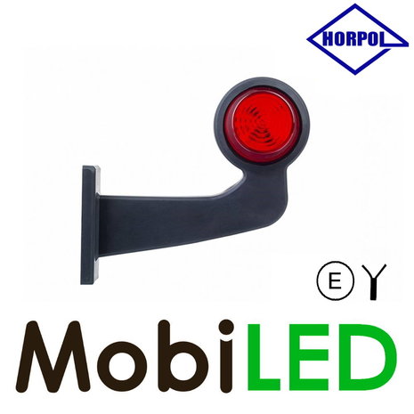HORPOL LED Breedtelamp Deens model Rechts gebogen rood/amber HORPOL LED Breedtelamp Deens model Rechts gebogen rood/amber