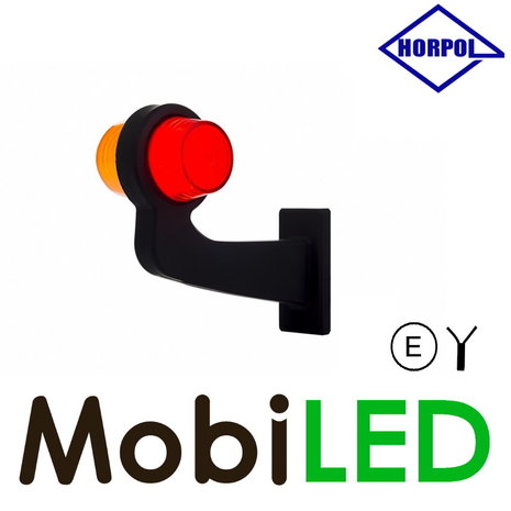 HORPOL NEON Led breedtelamp Deens model Links gebogen rood/amber