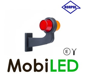 HORPOL NEON Led Deens model Rechts gebogen  12-24V rood/amber HORPOL NEON Led Deens model Rechts gebogen  12-24V rood/amber