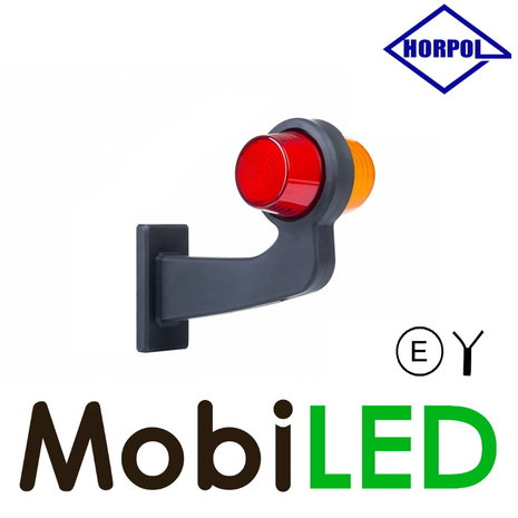 HORPOL NEON Led breedtelamp Deens model Rechts gebogen 12-24 volt rood/amber HORPOL NEON Led breedtelamp Deens model Rechts gebogen 12-24 volt rood/amber