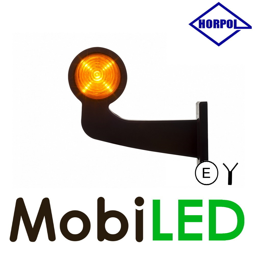 HORPOL LED Breedtelamp Deens model richtingaanwijzer amber gebogen  12-24 volt E-keur HORPOL LED Breedtelamp Deens model richtingaanwijzer amber gebogen  12-24 volt E-keur