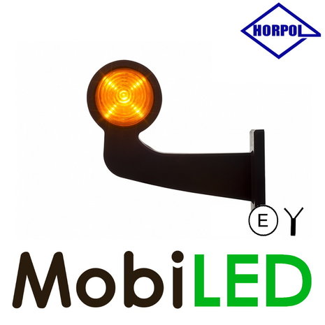 HORPOL LED Breedtelamp Deens model richtingaanwijzer amber gebogen  12-24 volt E-keur HORPOL LED Breedtelamp Deens model richtingaanwijzer amber gebogen  12-24 volt E-keur
