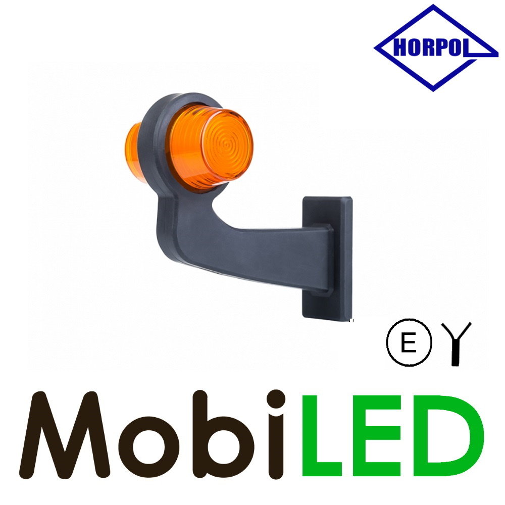 HORPOL NEON Breedtelamp Deens model richtingaanwijzer amber gebogen  12-24 volt E-keur HORPOL NEON Breedtelamp Deens model richtingaanwijzer amber gebogen  12-24 volt E-keur