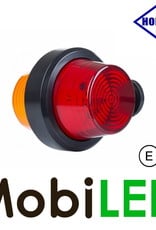 HORPOL LED Breedtelamp Deens model rood/amber Kort  12-24 volt