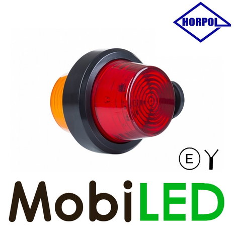 HORPOL LED Breedtelamp Deens model rood/amber kort 12-24 volt
