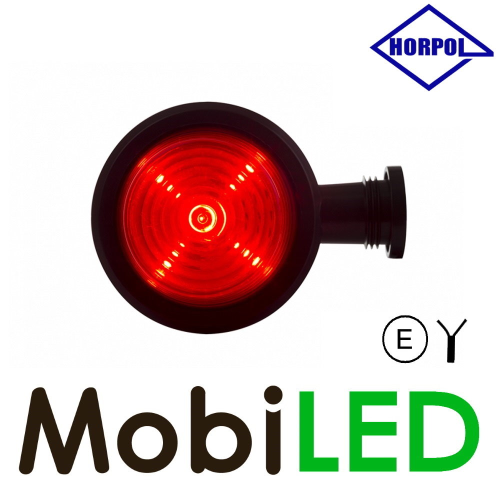 HORPOL LED Outline lamp Danish model red/white short 12-24 volts E-mark