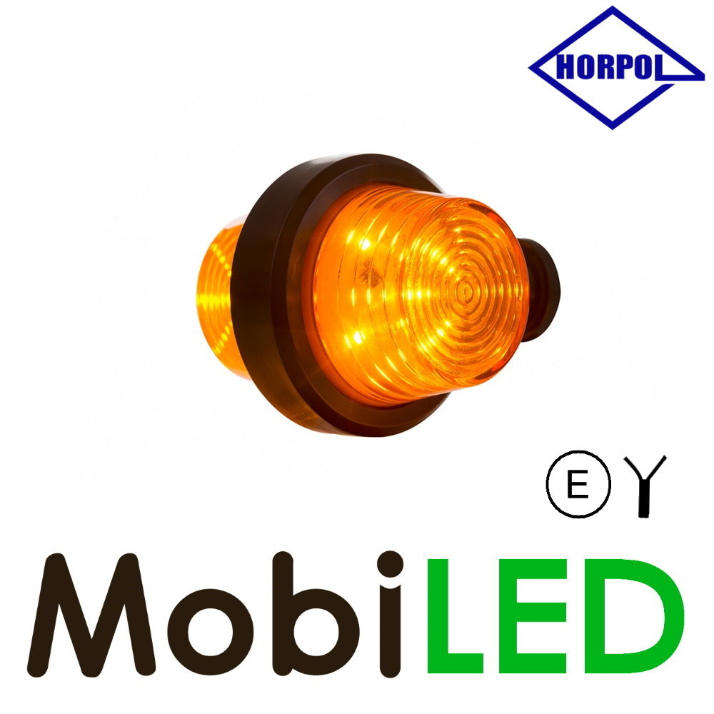 HORPOL LED Lampe de contour modèle danois clignotant ambre  court 12-24 volts E-mark HORPOL LED Lampe de contour modèle danois clignotant ambre  court 12-24 volts E-mark