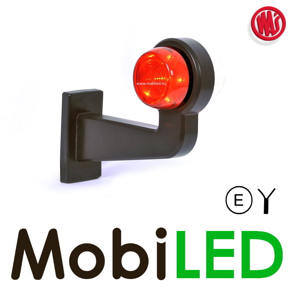 WAS WAS Breedtelamp klassiek model rood/wit Rechts 12-24 volt E-keur