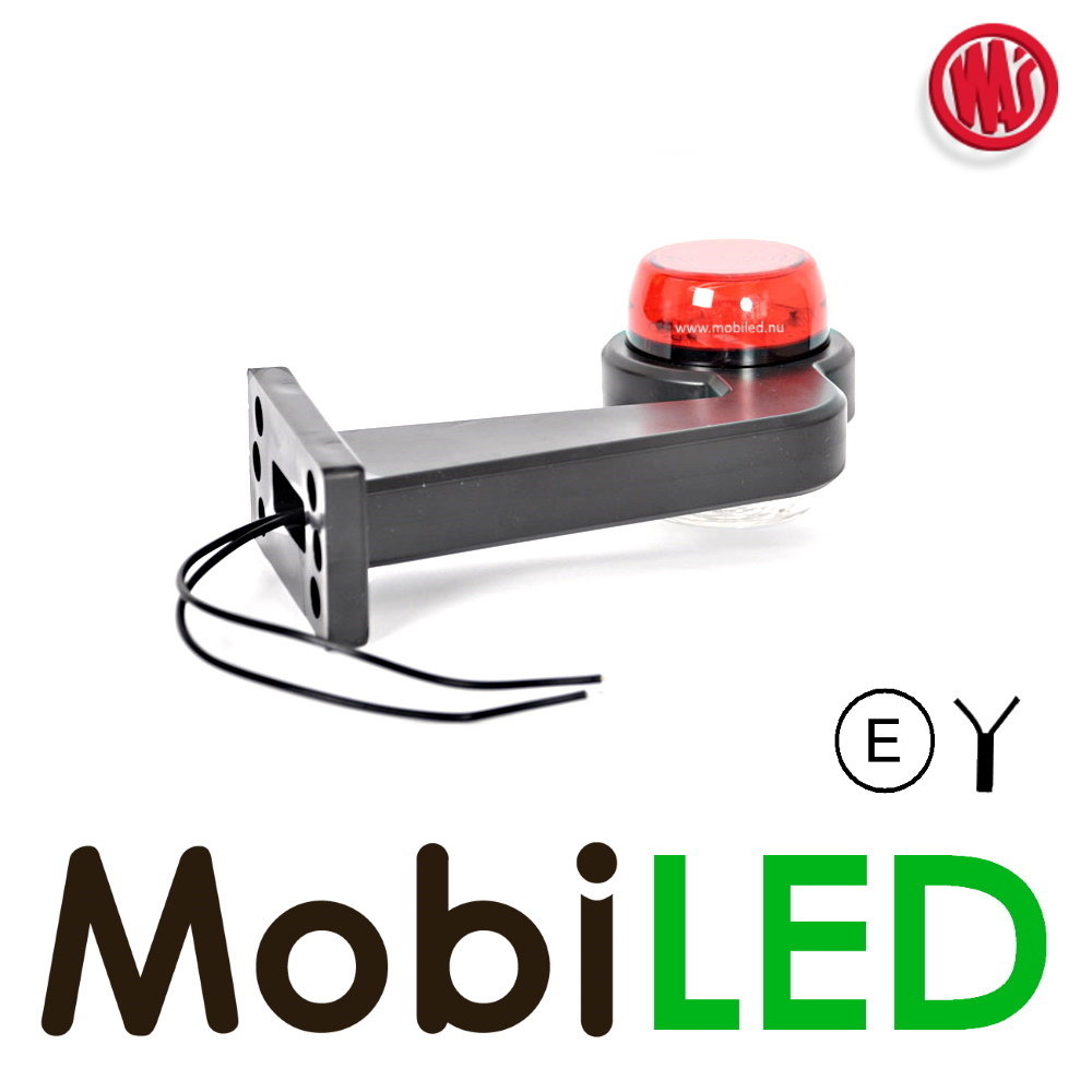 WAS WAS Breedtelamp klassiek model rood/wit Rechts 12-24 volt E-keur